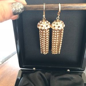 Kate Spade Gold Crystal Tassel Drop Earrings